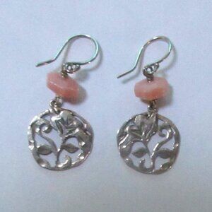 sterling silver pink stone bead drop earrings Silpada W2212 Flirt Alert